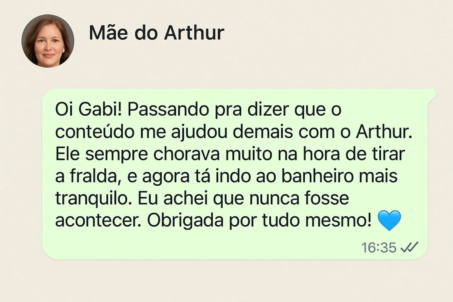 Depoimento da mãe do Arthur